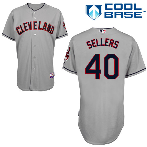 Justin Sellers #40 MLB Jersey-Cleveland Indians Men's Authentic Road Gray Cool Base Baseball Jersey